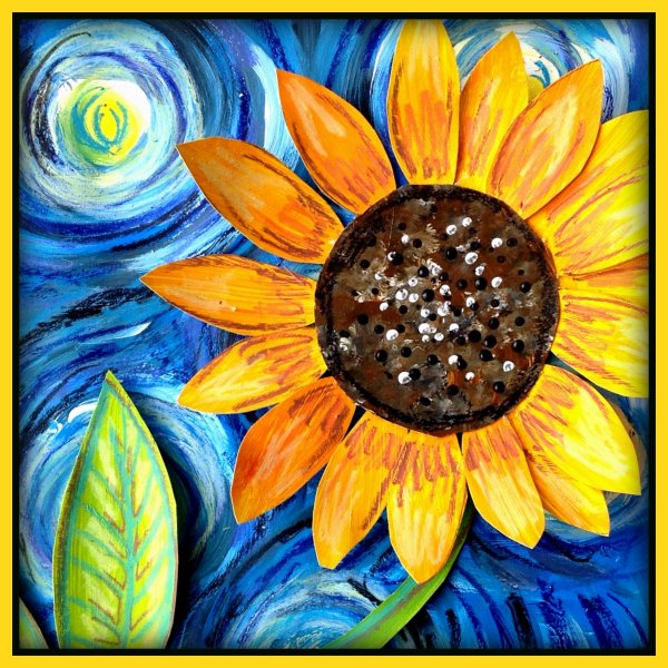 Рисование гуашью подсолнух