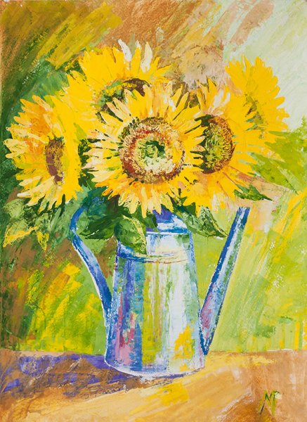 Подсолнухи гуашью