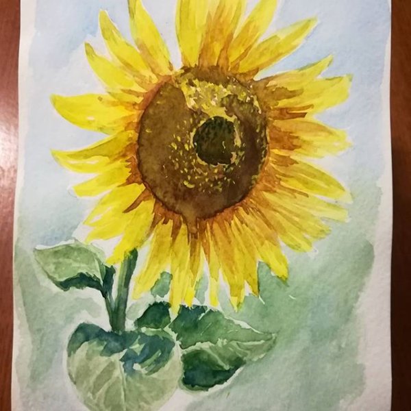 Рисуем Подсолнухи маслом