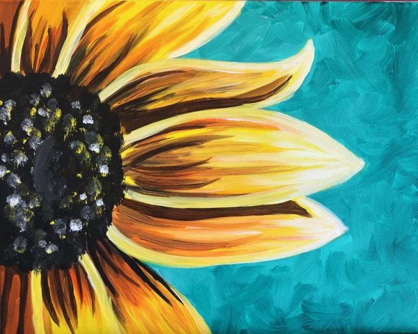 Подсолнухи гуашь правополушарное