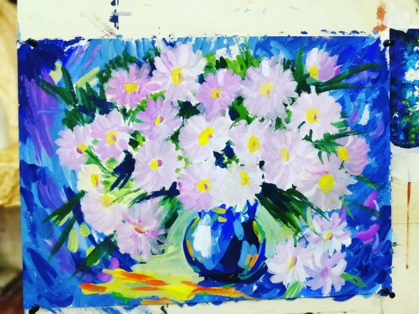 Букет гуашью