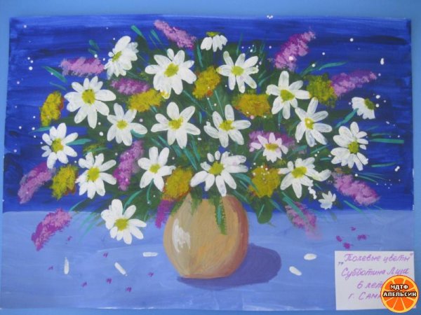 Цветы для мамы гуашью