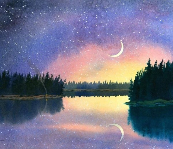 Правополушарная живопись Северное сияние