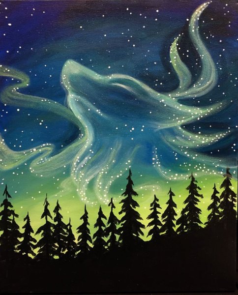 Ночное небо фото обои нарисованные