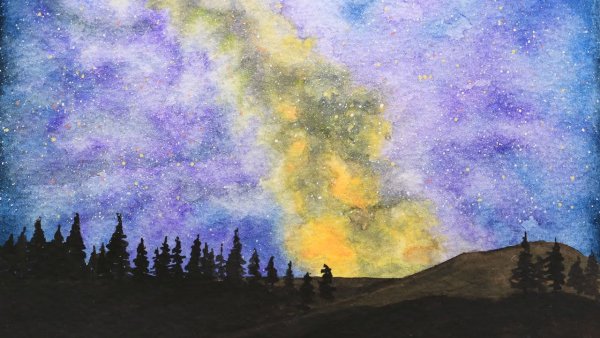 Ночное море акрилом