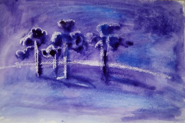 Рисунки с помощью свечи и гуаши