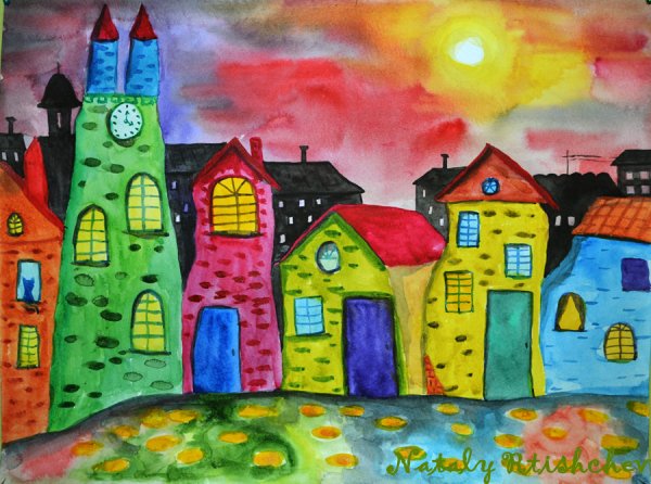 Рисование сказочный город