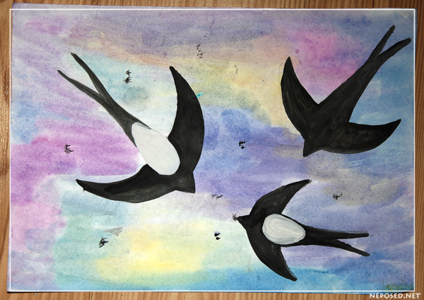 Рисование Ласточка