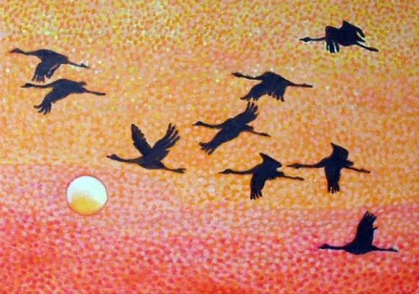 Ритм пятен птицы