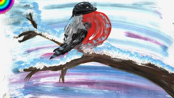 Правополушарное рисование Снегири