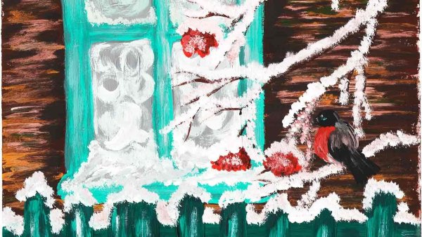 Правополушарное рисование Снегири