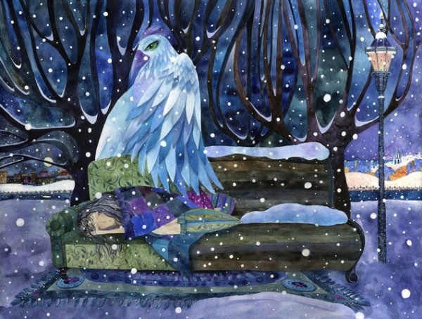 Мастер класс для детей гуашью зима