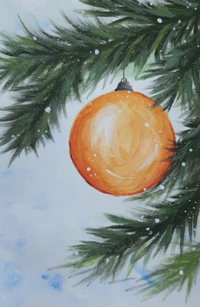 Рисование новогодней игрушки