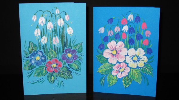 Весенние цветы акрилом