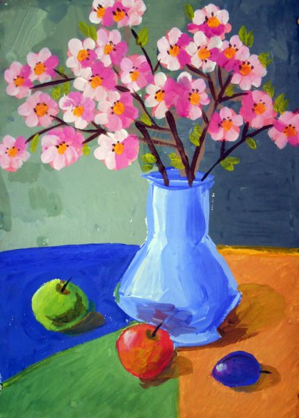 Тюльпаны красками для детей