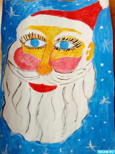 Рисование дед Мороз подготовительная