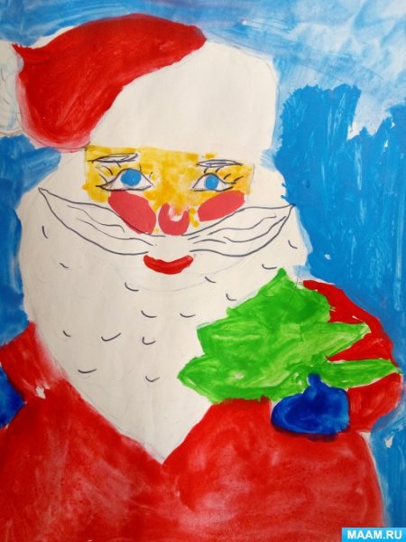 Рисование Деда Мороза в подготовительной группе