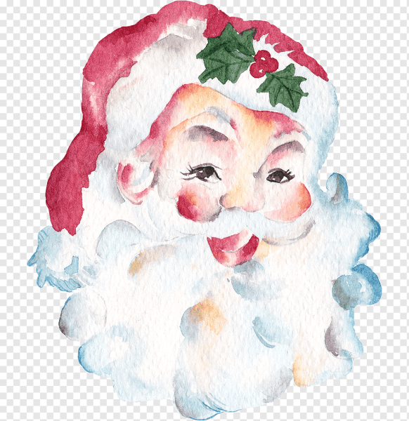 Дед Мороз акварель