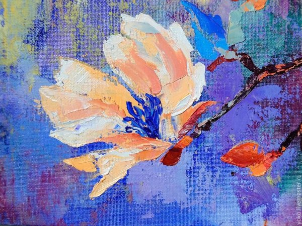 Цветы мазками гуашью
