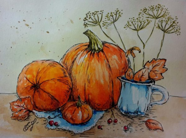 Рисование тыквы