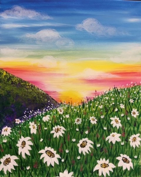 Цветочная Поляна красками