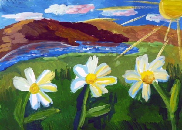 Ромашка детский рисунок