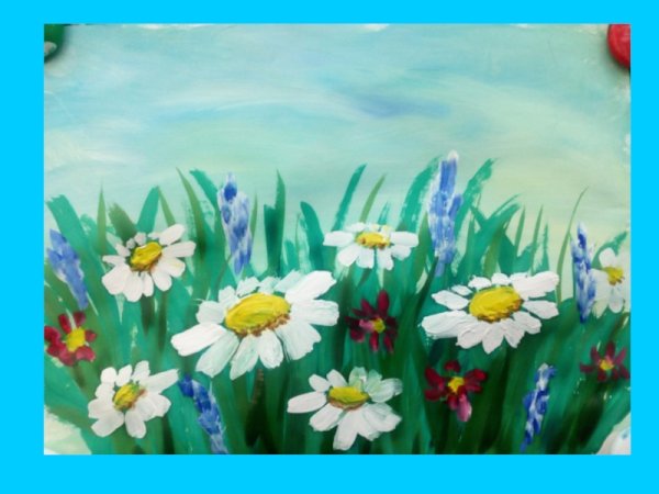 Лето гуашью для детей