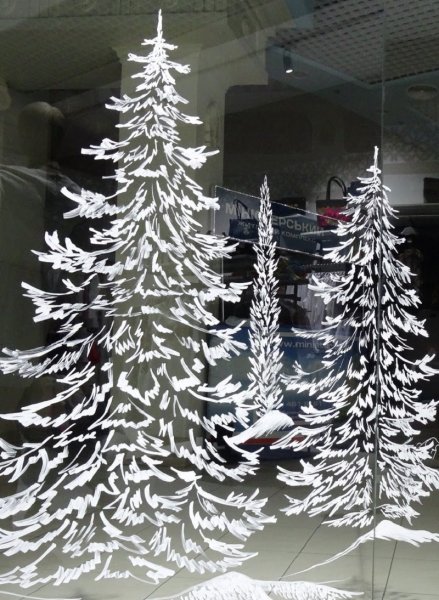 Роспись окон к новому году