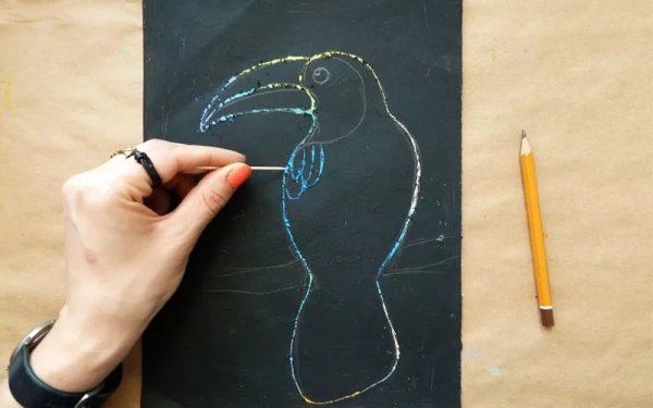 Граттаж рисунок легкий