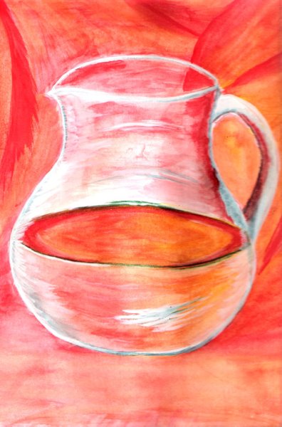 Стеклянный кувшин акварелью