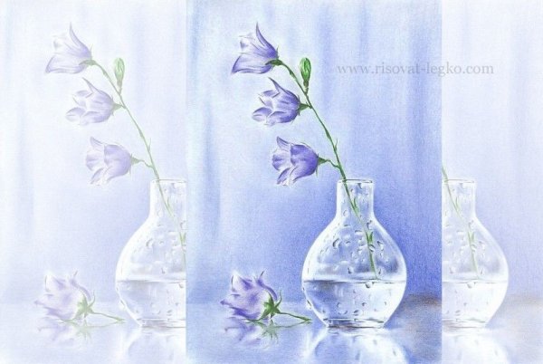 Натюрморт карандашом со стеклянной вазой