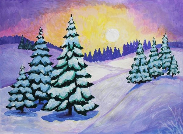 Зимний пейзаж для детей