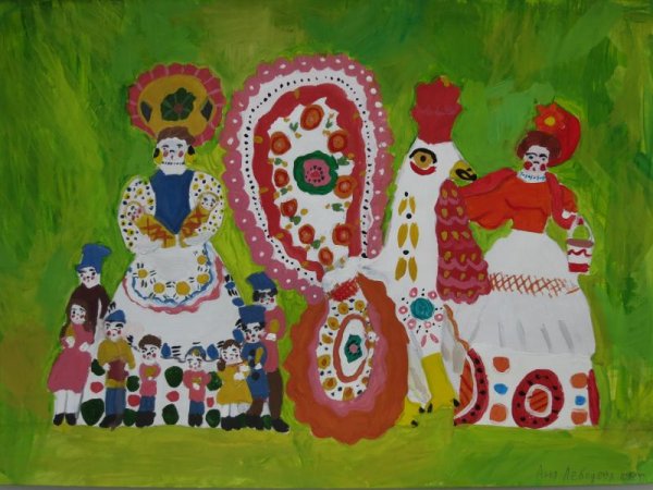 Натюрморт с дымковской игрушкой