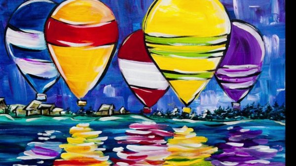 Воздушные шары живопись акрил