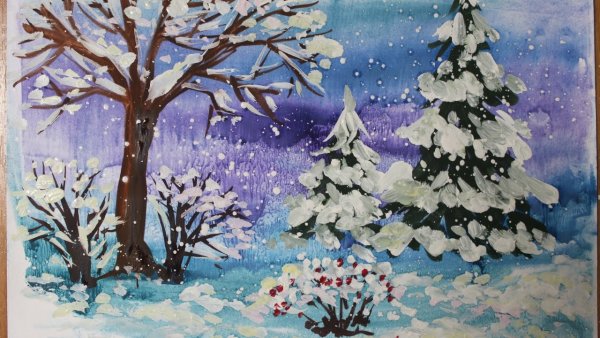 Зимний пейзаж в садик