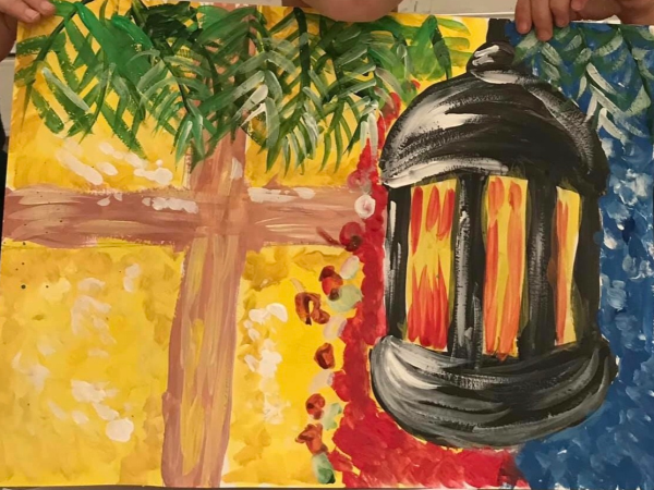 Рисование гуашью новый год