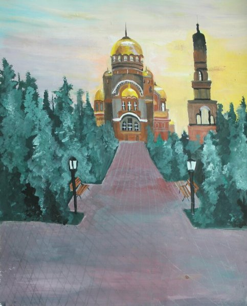 Церковь гуашью