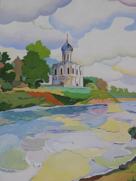 Нарисовать храм Серпухов Соборная гора