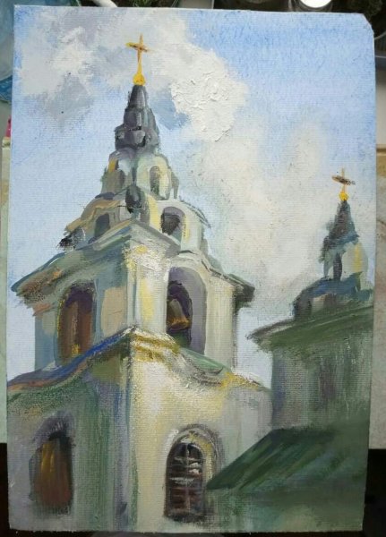 Храм рисунок гуашью