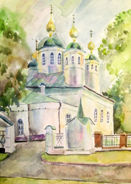 Воскресенский собор акварелью