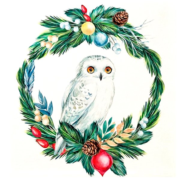 Новогодний венок рисунок гуашью