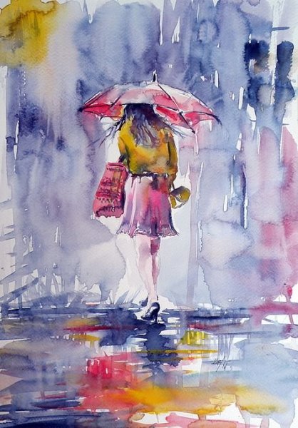 Дождь акварелью