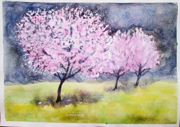 Рисование деревья весной