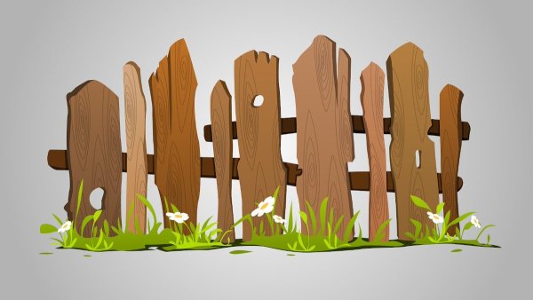 Забор рисунок карандашом