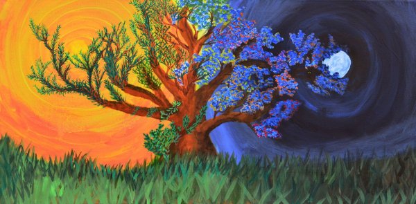 Пейзаж в контрастных цветах