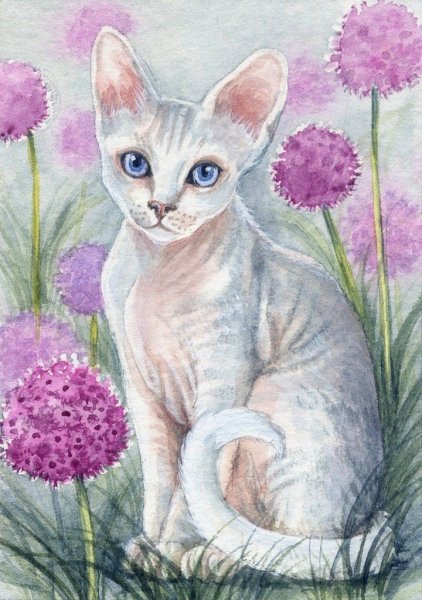 Коты акварелью