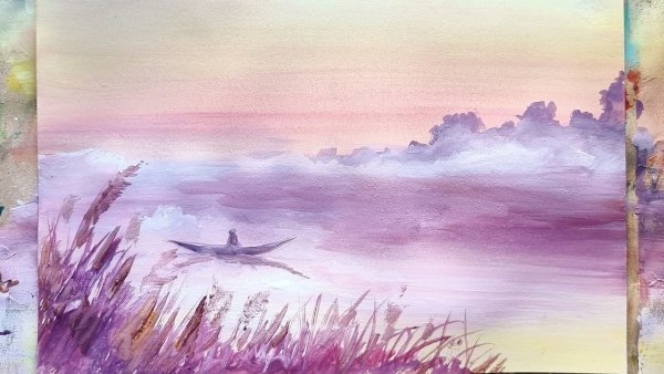 Рисуем туман гуашью