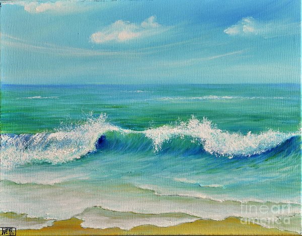 Морская волна гуашью