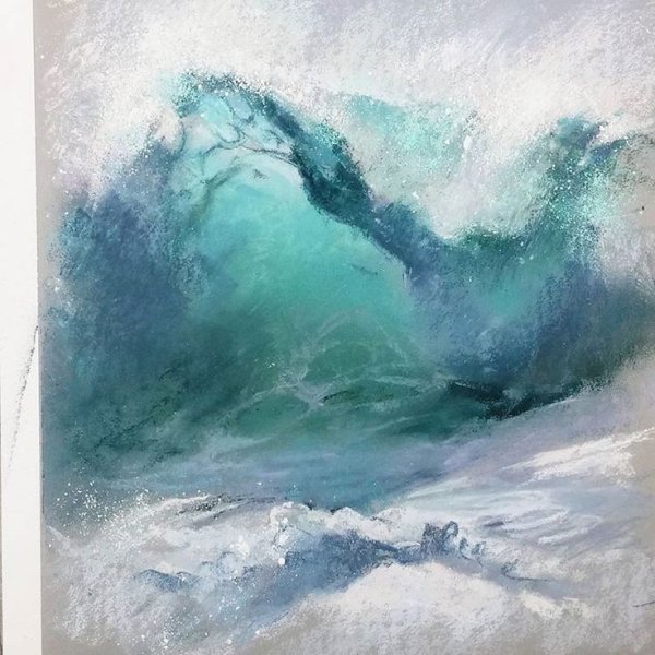 Море волны акварель