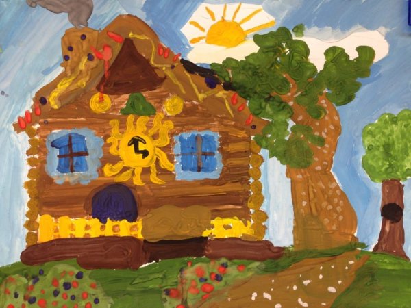 Избушка гуашью